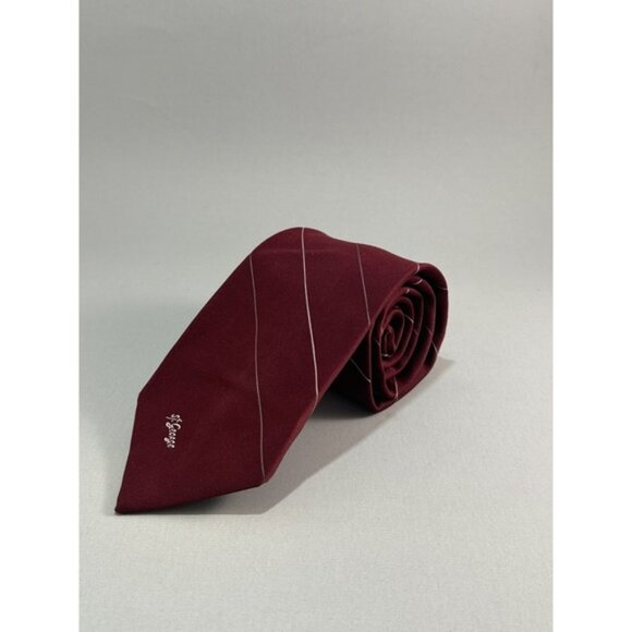 Allyn‎ St. George Maroon with Silver Stripes Neck Tie - Picture 3 of 5